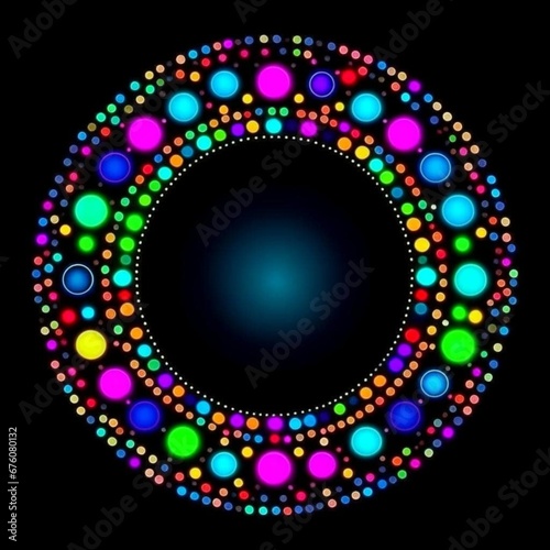 Festive carnival fun background. Confetti, many small blurry glowing bright paper particles with a frame for text. Bokeh effect. Design for wallpaper, advertising, flyer, booklet, postcard, poster.