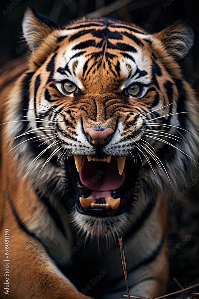 Obraz premium Large Tiger portrait. Ai Generative
