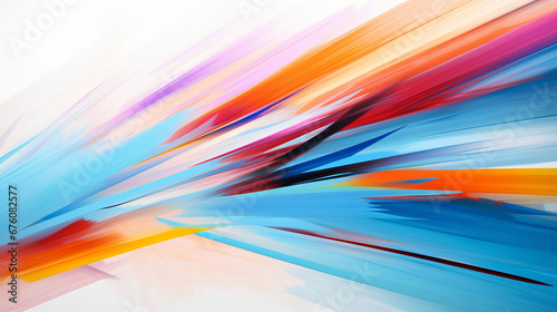 Abstract art, streaks of color, paint, splashing onto canvas background, illustration