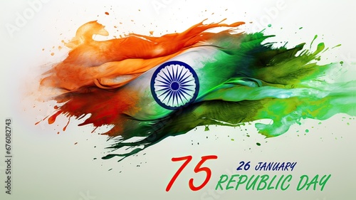 India's Flag on its 75th Republic Day photo