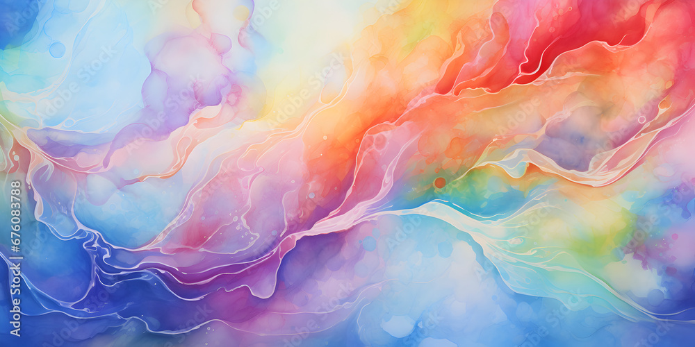 Watercolor colorful smooth sky clouds background
