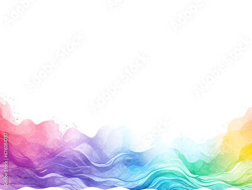 Abstract colorful watercolor illustration background with white copy space 