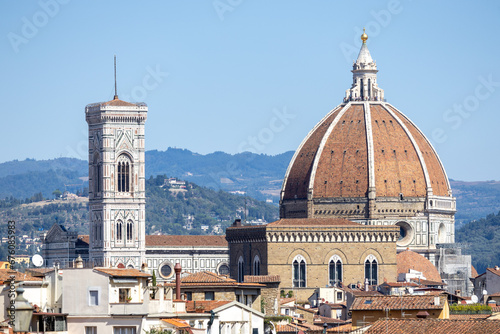 Cathedral and dome in Firenze, Italy. Cityscape on sunny day photo