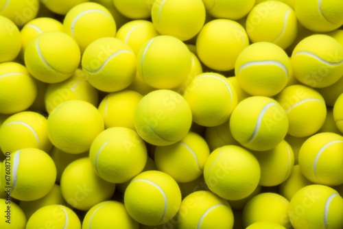 Vibrant tennis balls pattern on a background   sports equipment and recreation concept © Ilja