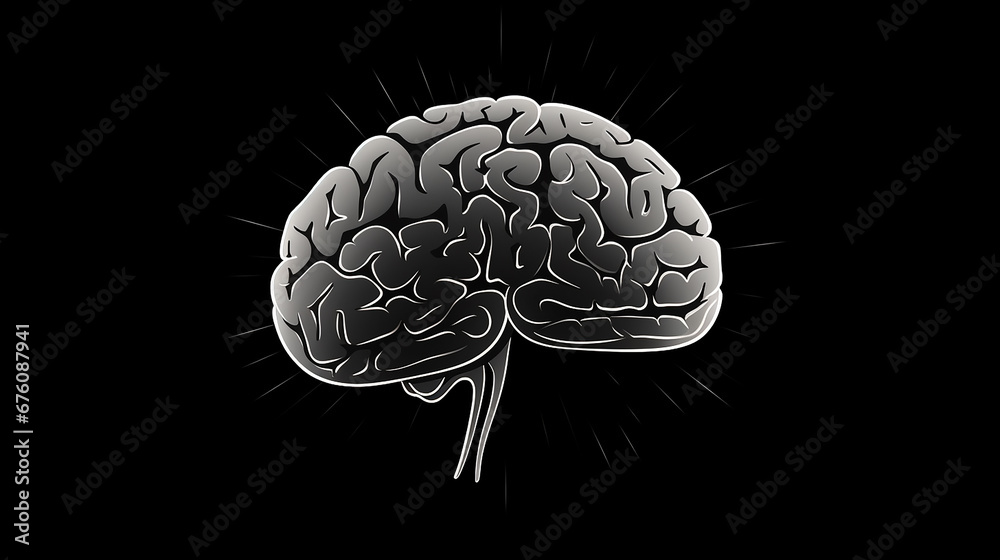 Human brain on a plain background with copy space Human brain on a plain background with copy space