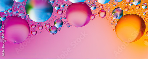 Rainbow bubbles very colorful. Macro photo.