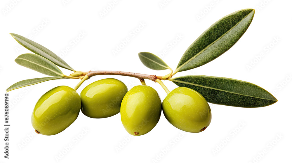 Olive branch with ripe and delicious olives, cut out Olive branch with ripe and delicious olives, cut out