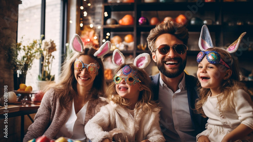 family celebrating Easter
