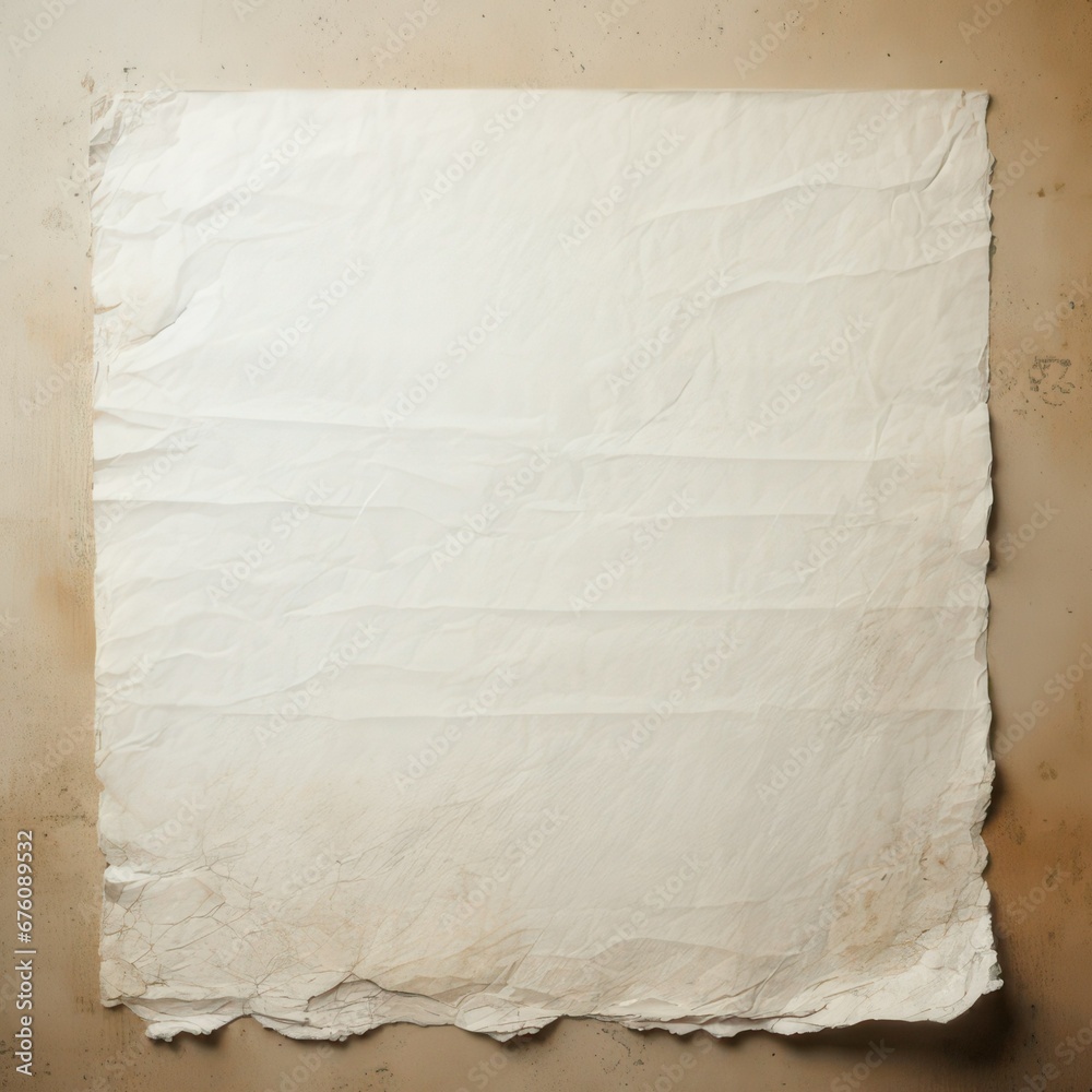 Piece of old white paper isolated on white created with Generative AI Piece of old white paper isolated on white created with Generative AI