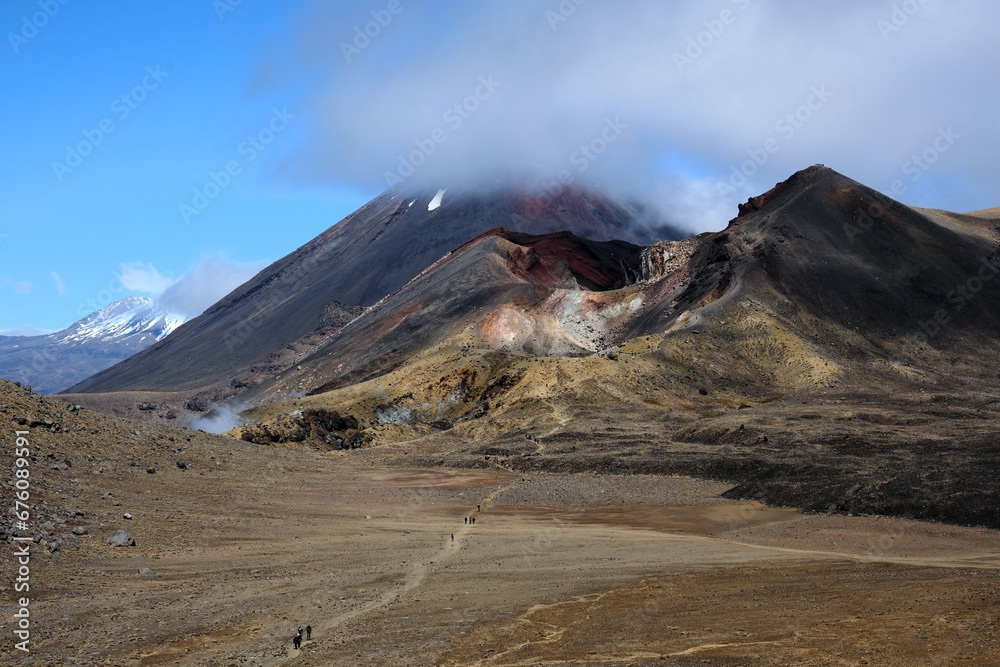 Crater view of the tongariro volcano in new zealand