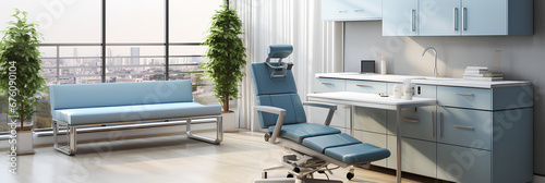 Medical office  blue furniture - AI © MartynGrey