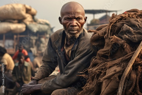 portrait of a african scrap dealer