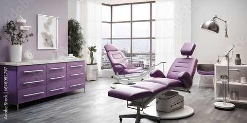 Medical office purple furniture - AI