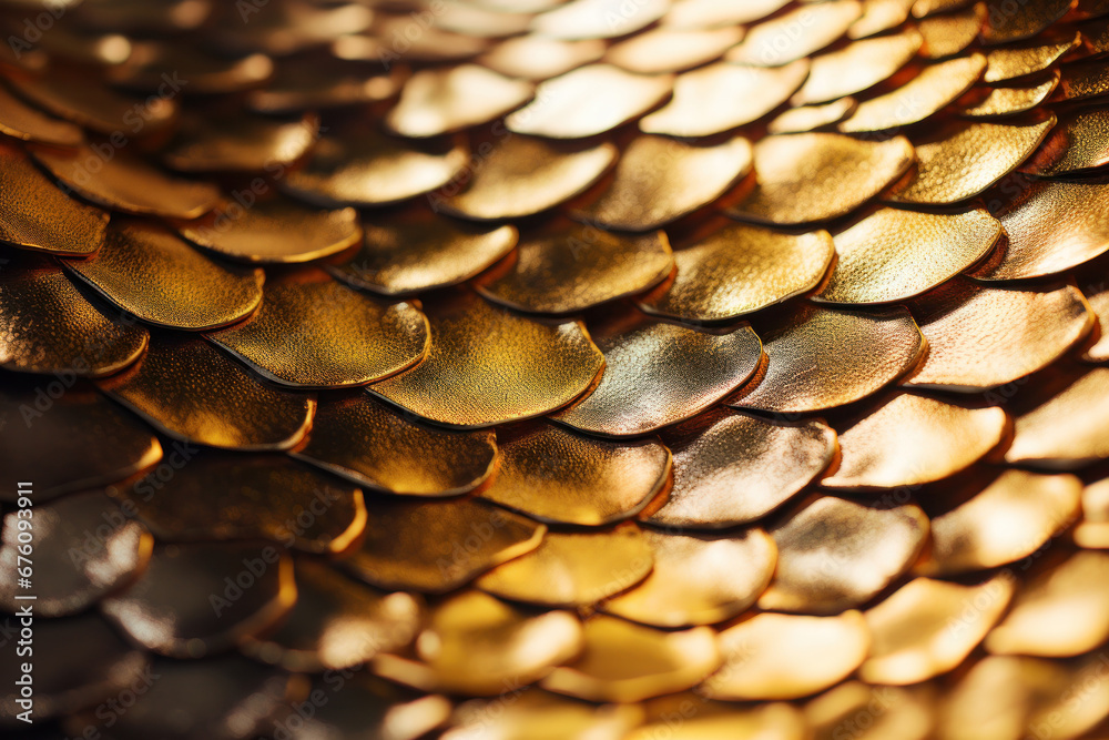 Golden Dragon Scales Close Up Golden Dragon Scales Close Up