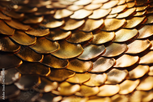 Golden Dragon Scales Close Up