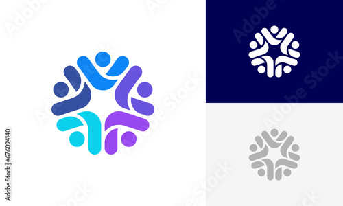 Community people, Social community, Human family logo abstract design vector