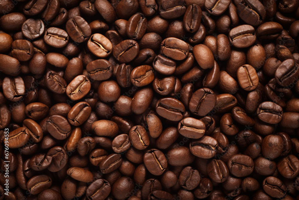 Texture of coffee beans. High quality photo