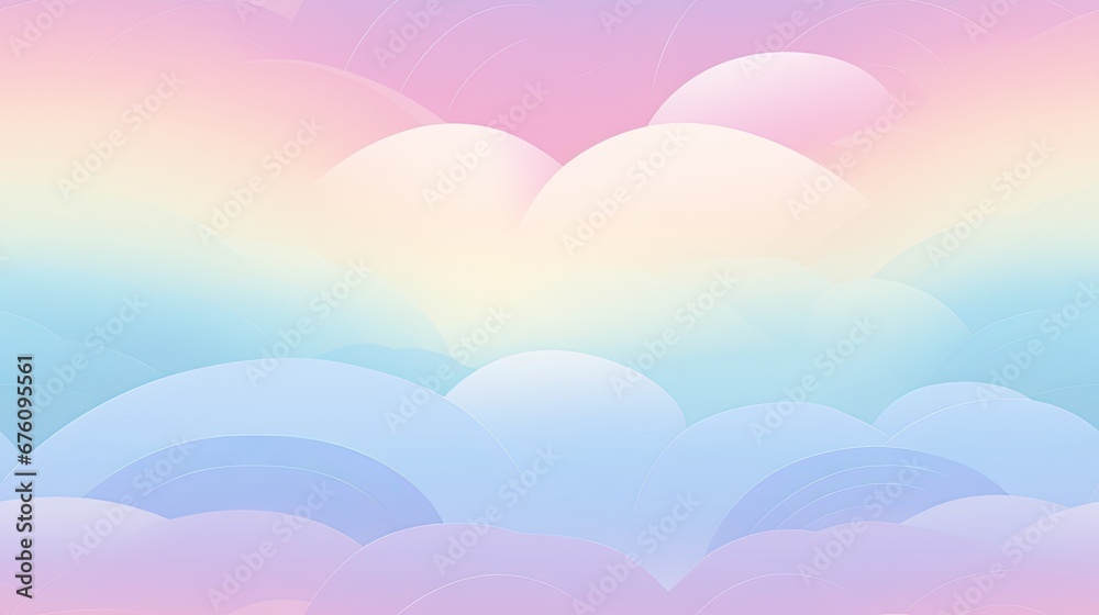  a pink, blue, and yellow background with clouds in the shape of a heart in the center of the image.  generative ai