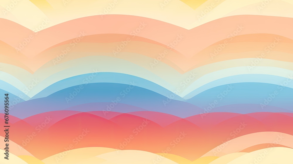  a multicolored abstract background with wavy lines in pastel shades of pink, blue, yellow, and orange.  generative ai