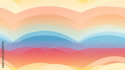  a multicolored abstract background with wavy lines in pastel shades of pink, blue, yellow, and orange.  generative ai © Olga