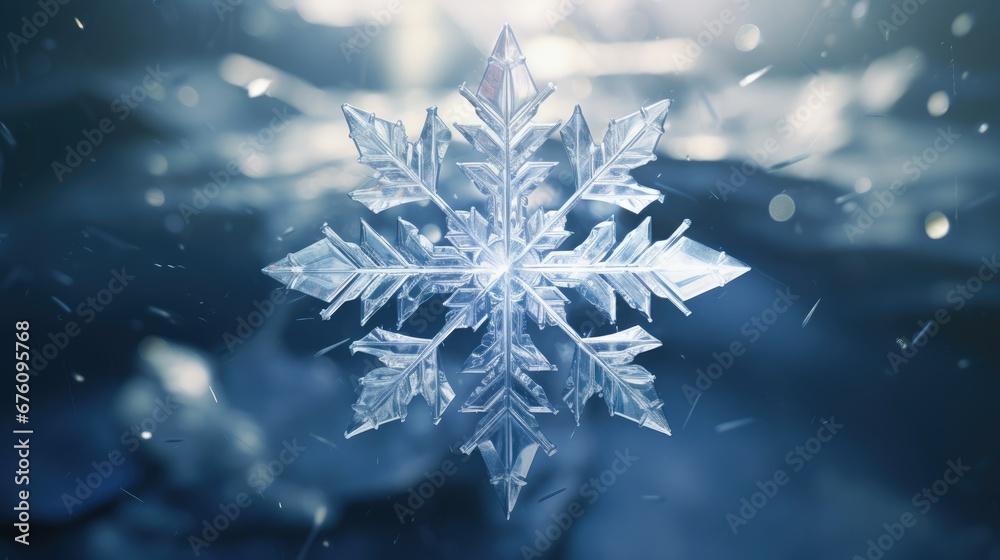 a close up of a snowflake that looks like a snowflake with snow flakes on it. generative ai a close up of a snowflake that looks like a snowflake with snow flakes on it. generative ai