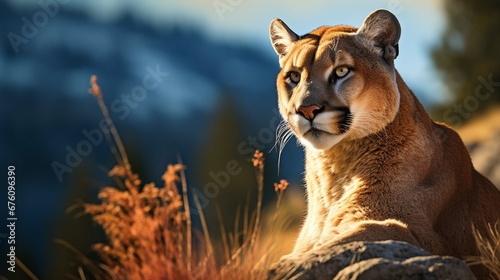 Cougar (Puma concolor), also commonly known as the mountain lion, puma, panther, or catamount. is the greatest of any large wild terrestrial mammal in the western hemisphere. photography ::10 , 8k, 8k