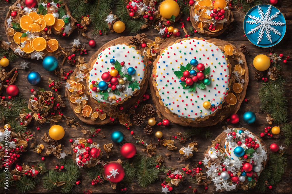 Leckere und bunte Weihnachtskuchen machen die Zeit zur süßesten Jahreszeit