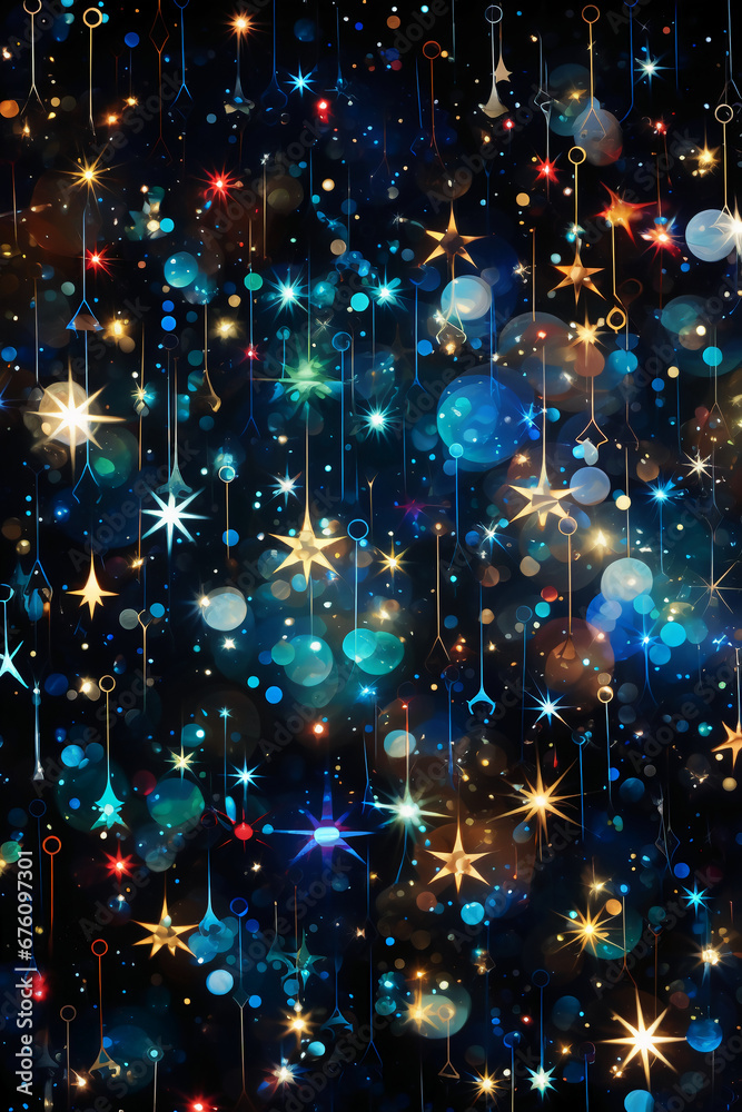 Obraz premium Design a pattern with colorful holiday lights. AI generative