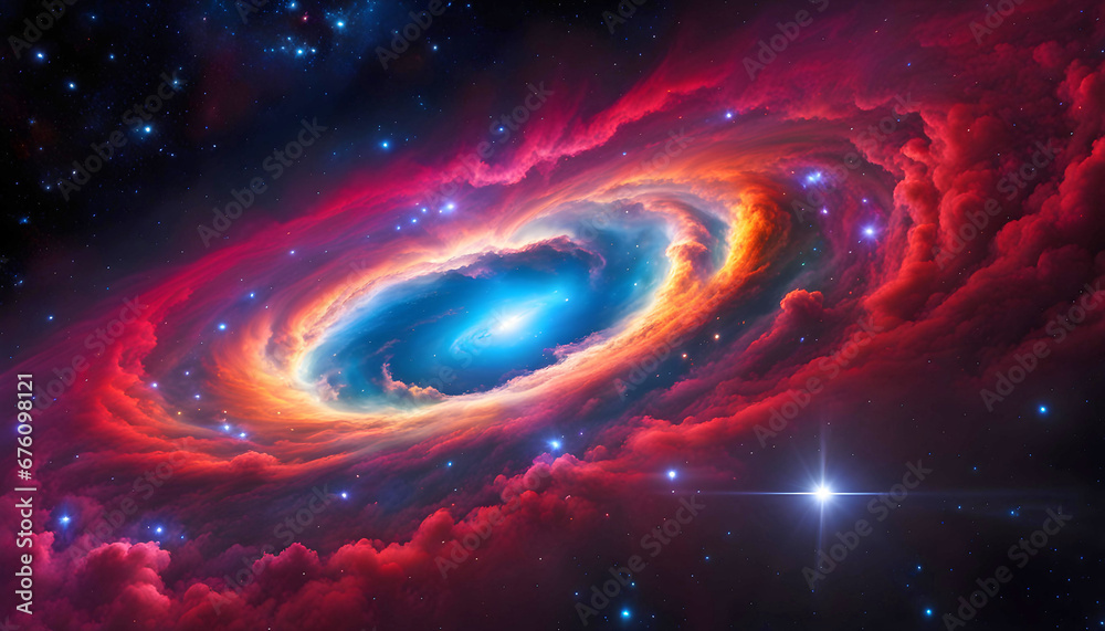 Obraz premium Colorful space galaxy, cloudy nebula. Starry night space. universe, astronomy,