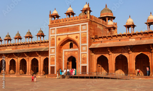 Fatehpur Sikri is a town in the Agra District of Uttar Pradesh, India.  Fatehpur Sikri itself was founded as the capital of Mughal Empire in 1571 by Emperor Akbar © Daniel Meunier