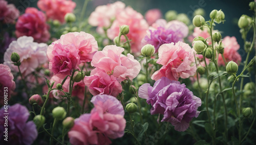 Charming and whimsical sweet peas  with their fragrant and delicate blooms.- AI Generative