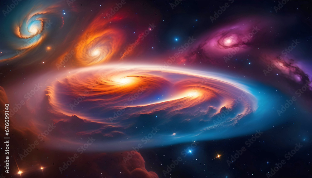 Obraz premium Colorful space galaxy, cloudy nebula. Starry night space. universe, astronomy,