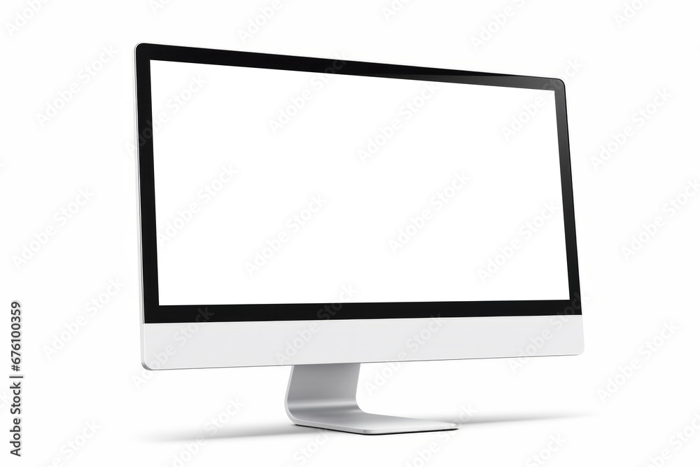 High quality realistic computer display desktop isolated on white background. Monitor mockup. High quality realistic computer display desktop isolated on white background. Monitor mockup.