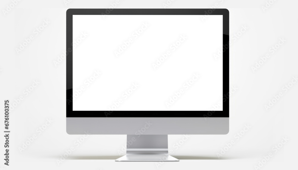 High quality realistic computer display desktop isolated on white background. Monitor mockup. High quality realistic computer display desktop isolated on white background. Monitor mockup.