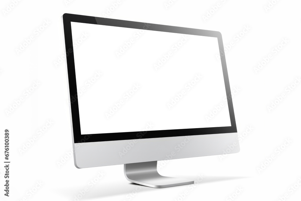 High quality realistic computer display desktop isolated on white background. Monitor mockup. High quality realistic computer display desktop isolated on white background. Monitor mockup.