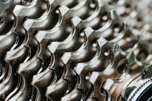New bicycle chain, full frame, macro photo, details