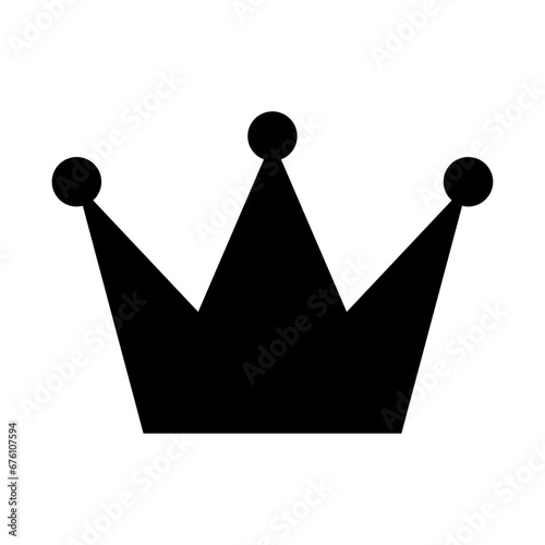 Black crown icon. Vector illustration isolated on white background