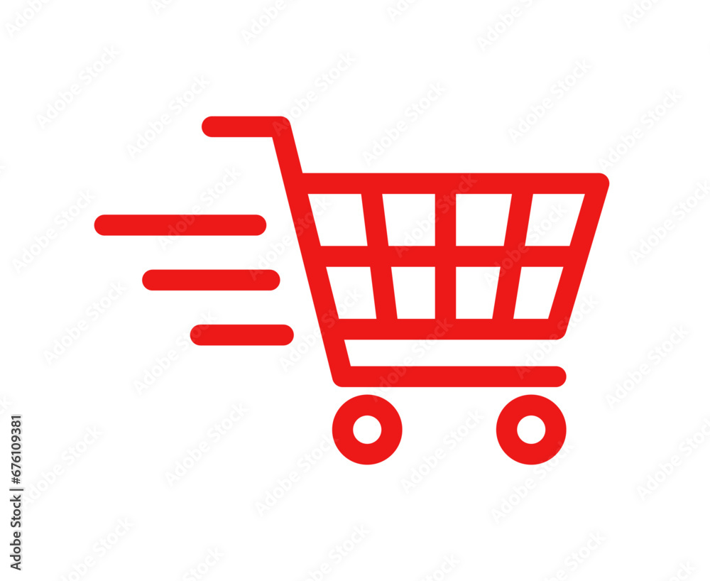 Fast delivery shopping cart icon