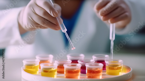 scientist working on the fancy liquid to experiment in the clinical and cosmetic laboratory for scientis working on the fancy liquid to experiment in the clinical and beauty new product development
