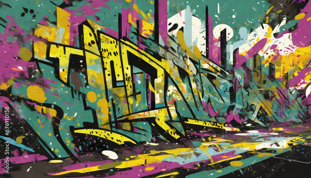Abstract using elements of graffiti typography