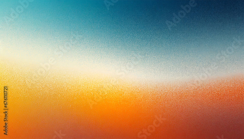 Retro grain noise texture background orange blue white yellow color gradient abstract web banner poster header design photo
