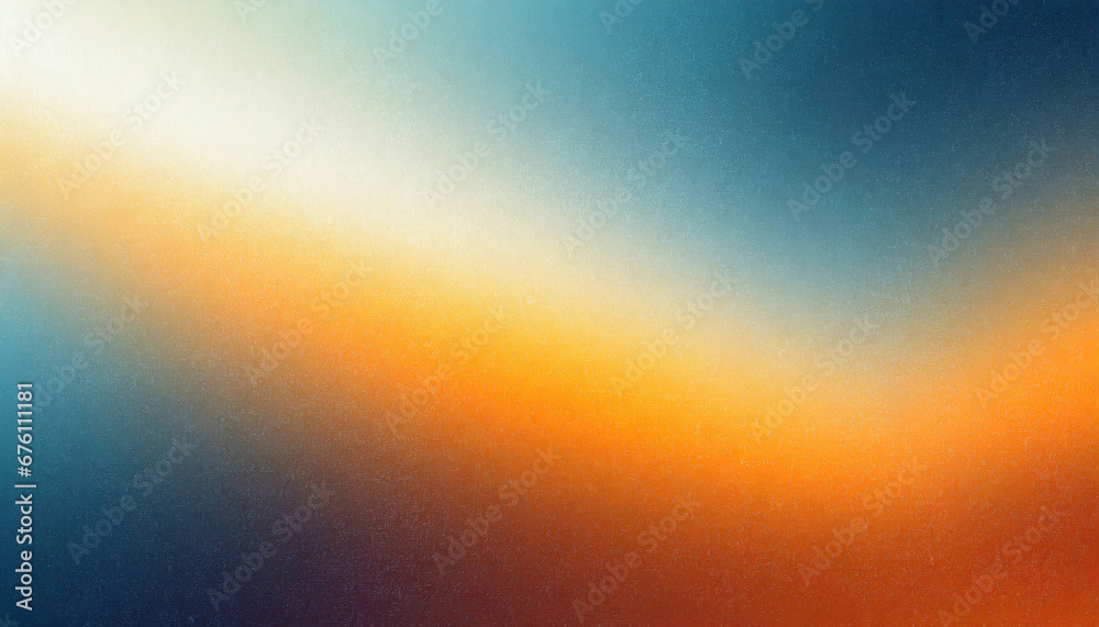 Retro grain noise texture background orange blue white yellow color gradient abstract web banner poster header design