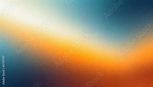 Retro grain noise texture background orange blue white yellow color gradient abstract web banner poster header design