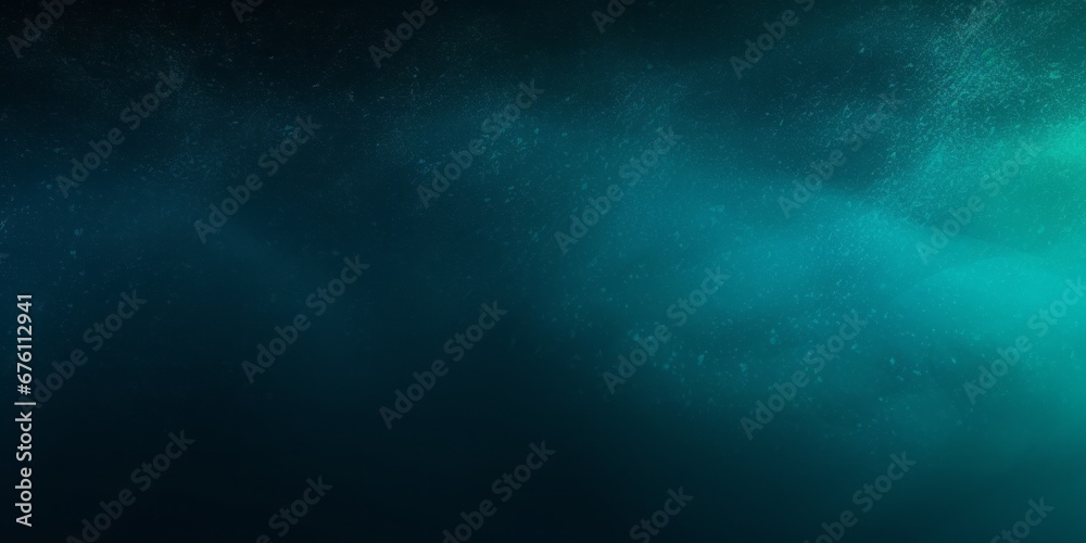 Abstract background teal blue green black color gradient grainy texture dark technology web banner design, copy space, wide angle, modern - obrazy, fototapety, plakaty 