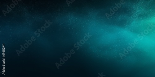 Abstract background teal blue green black color gradient grainy texture dark technology web banner design, copy space, wide angle, modern