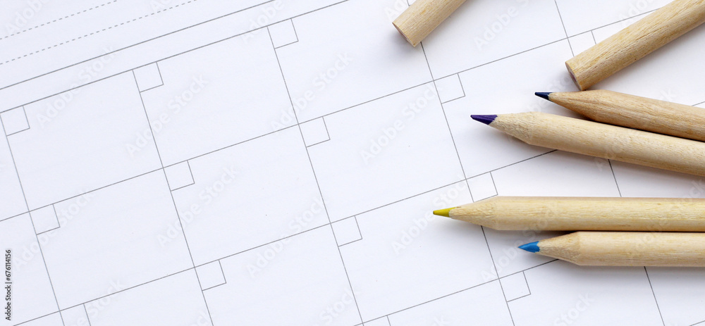 Calendar with pencils. Planning concept Stock Photo | Adobe Stock