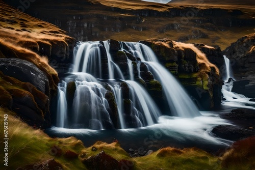 waterfall in the mountains