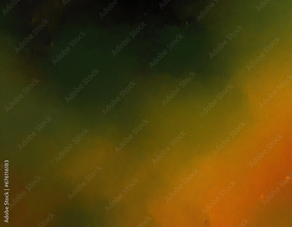 Grainy dark abstract background orange yellow green glowing blurred noise texture black backdrop copy space wide banner header poster design