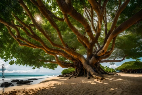 trees on the beach