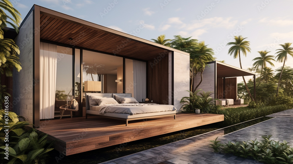 3d rendering of a modern house in the tropics with palm trees
generativa IA 3d rendering of a modern house in the tropics with palm trees
generativa IA